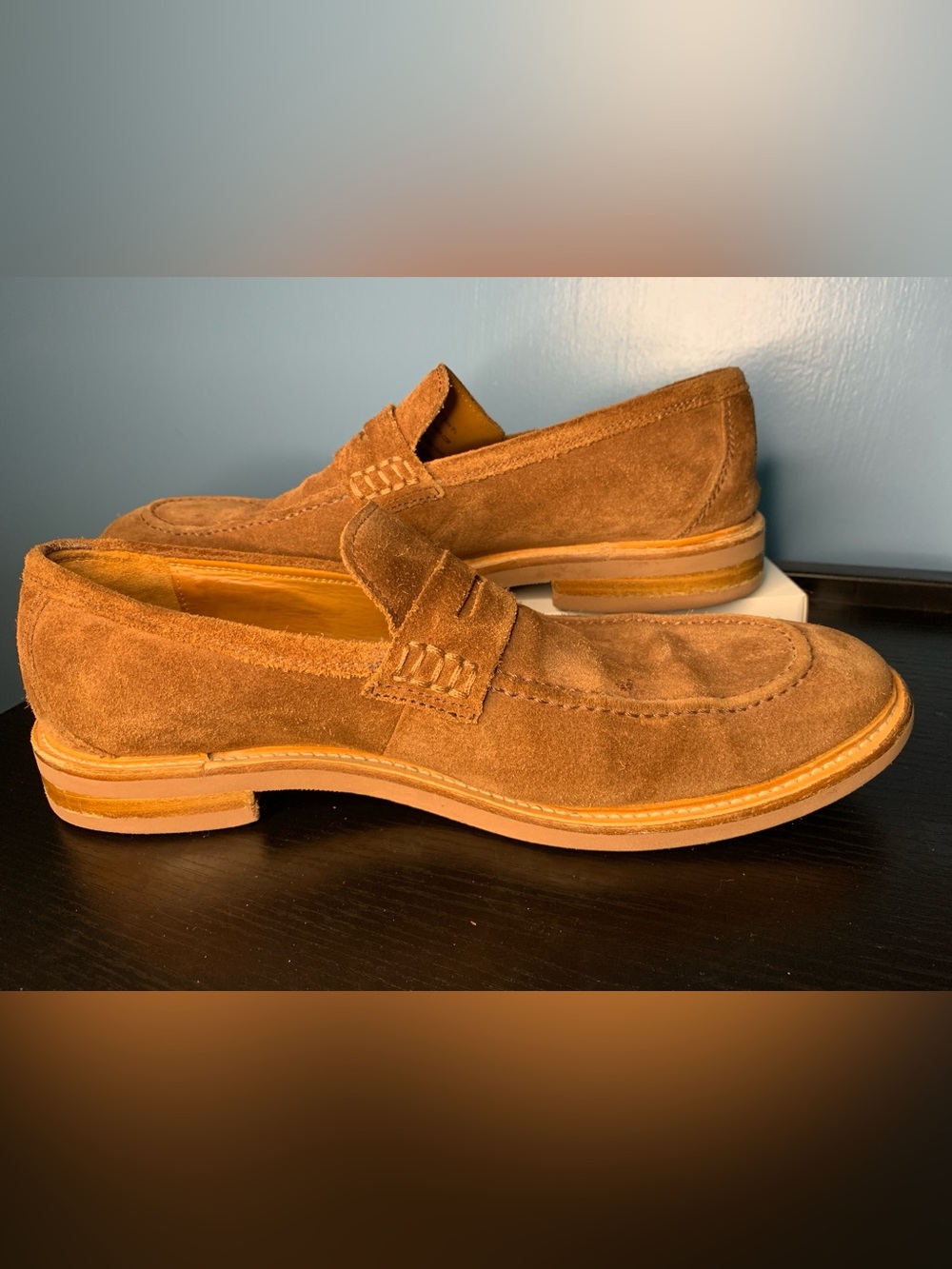 Gordon Rush Chestnut Suede Penny Loafers